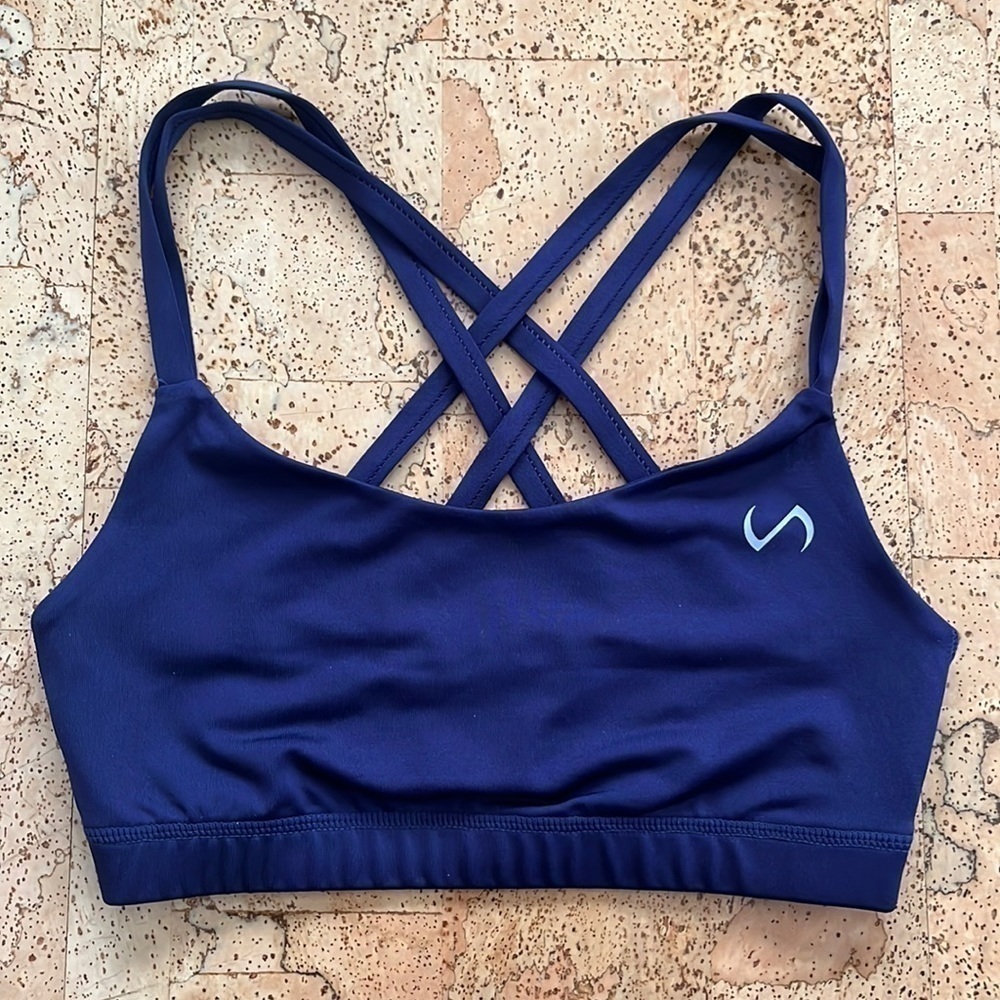 Tlf Navy Blue Strappy Sports Bra